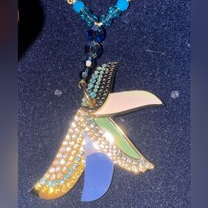 Swarovski Gold and Blue Crystal Necklace